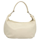 PRADA Shoulder Bag Leather White Silver Auth 120385-2