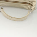 PRADA Shoulder Bag Leather White Silver Auth 120385-7