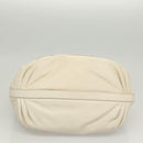 PRADA Shoulder Bag Leather White Silver Auth 120385-5