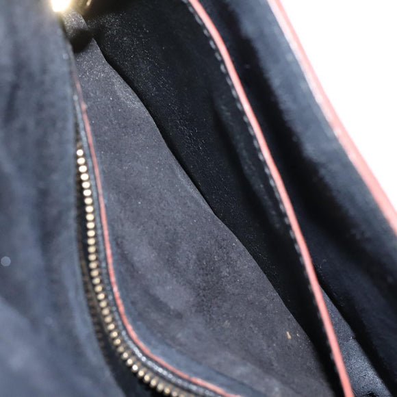 Miu Miu Shoulder Bag Leather Black Gold Auth 120386