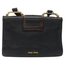 Miu Miu Shoulder Bag Leather Black Gold Auth 120386-2