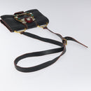 Miu Miu Shoulder Bag Leather Black Gold Auth 120386-7