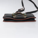 Miu Miu Shoulder Bag Leather Black Gold Auth 120386-5