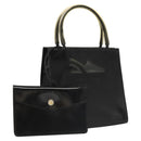 Salvatore Ferragamo Hand Bag Patent leather Black Auth 120390-1