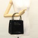 Salvatore Ferragamo Hand Bag Patent leather Black Auth 120390-26