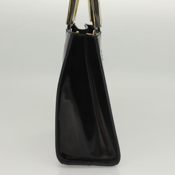 Salvatore Ferragamo Hand Bag Patent leather Black Auth 120390