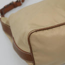 PRADA Shoulder Bag Nylon Beige Silver Auth 120393-15