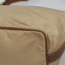 PRADA Shoulder Bag Nylon Beige Silver Auth 120393-16