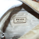 PRADA Shoulder Bag Nylon Beige Silver Auth 120393-19