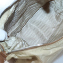 PRADA Shoulder Bag Nylon Beige Silver Auth 120393-10