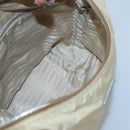 PRADA Shoulder Bag Nylon Beige Silver Auth 120393-20
