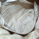 PRADA Shoulder Bag Nylon Beige Silver Auth 120393-22