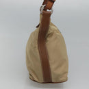 PRADA Shoulder Bag Nylon Beige Silver Auth 120393-3