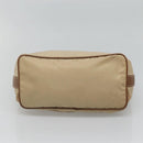PRADA Shoulder Bag Nylon Beige Silver Auth 120393-5