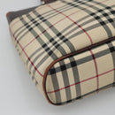 BURBERRY Nova Check Hand Bag Beige Silver Auth 120399-14