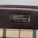 BURBERRY Nova Check Hand Bag Beige Silver Auth 120399-17