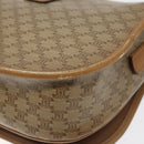 CELINE Macadam Canvas Shoulder Bag PVC Beige Gold Auth 120406-12