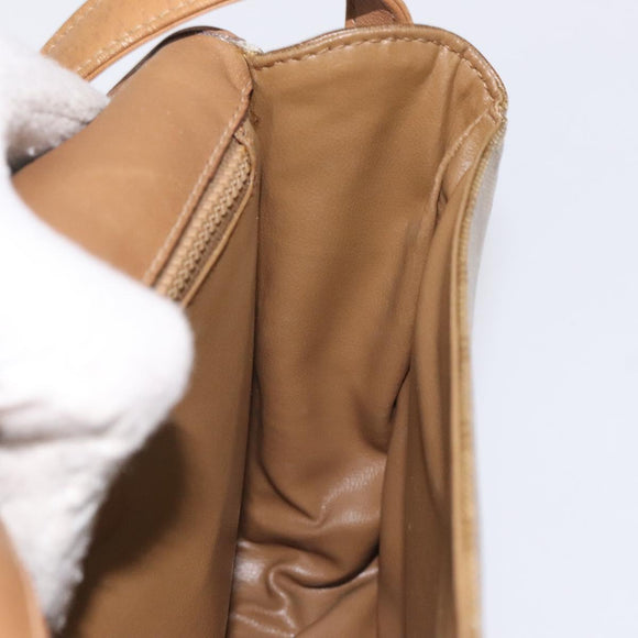 CELINE Macadam Canvas Shoulder Bag PVC Beige Gold Auth 120406