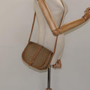 CELINE Macadam Canvas Shoulder Bag PVC Beige Gold Auth 120406-23