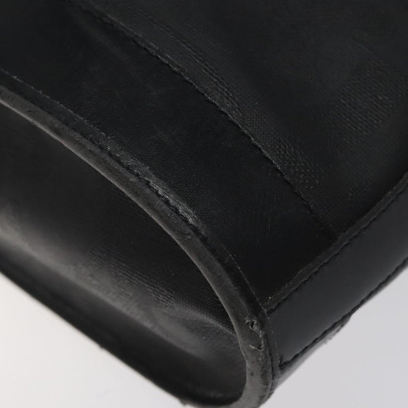 Christian Dior Trotter Canvas Shoulder Bag PVC Black Gold Auth 120408