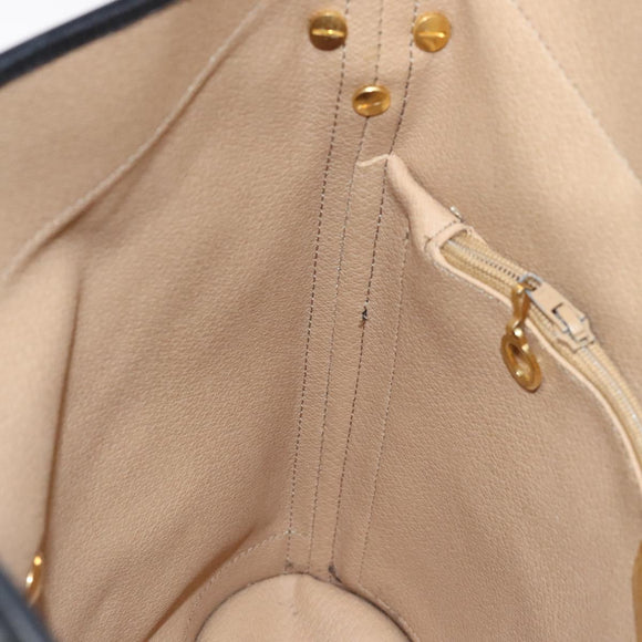 Christian Dior Trotter Canvas Shoulder Bag PVC Black Gold Auth 120408
