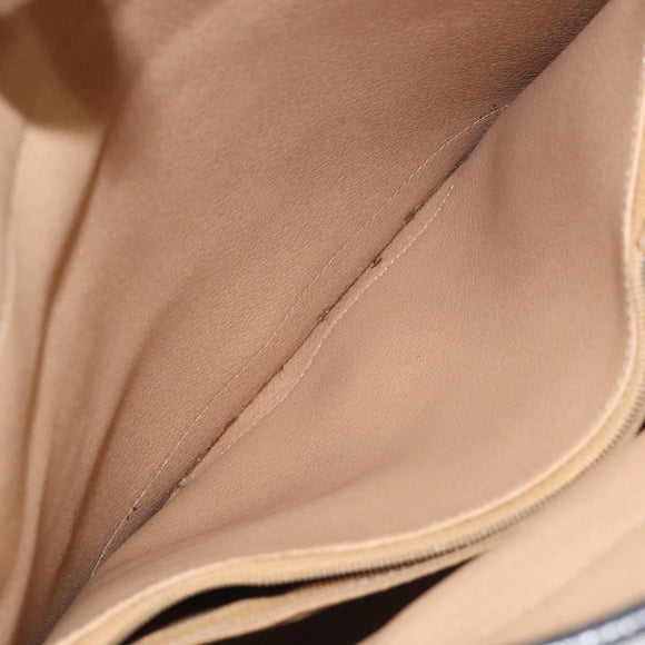 Christian Dior Trotter Canvas Shoulder Bag PVC Black Gold Auth 120408