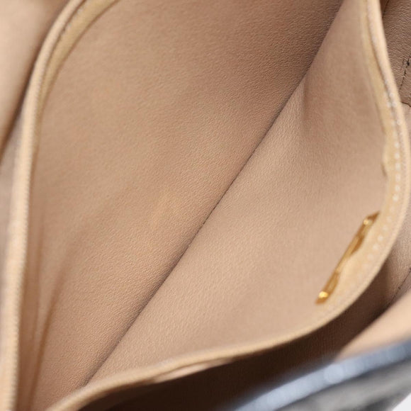 Christian Dior Trotter Canvas Shoulder Bag PVC Black Gold Auth 120408