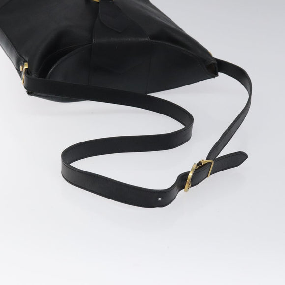 Christian Dior Trotter Canvas Shoulder Bag PVC Black Gold Auth 120408