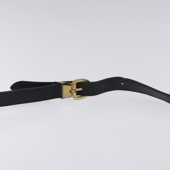 Christian Dior Trotter Canvas Shoulder Bag PVC Black Gold Auth 120408