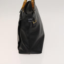 GUCCI Bamboo Hand Bag Leather 2way Black Gold 002 3754 0508 Auth 120409-3