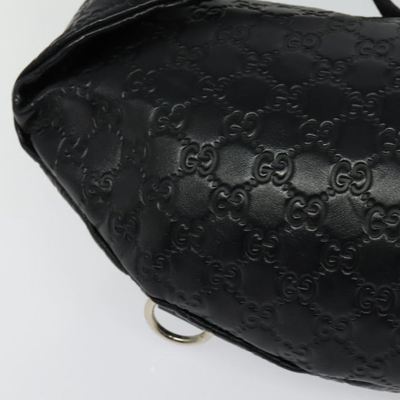 GUCCI GG Canvas Guccissima WebSherry Line Bag Leather Black Silver Auth 120410