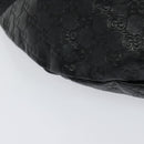 GUCCI GG Canvas Guccissima WebSherry Line Bag Leather Black Silver Auth 120410-15