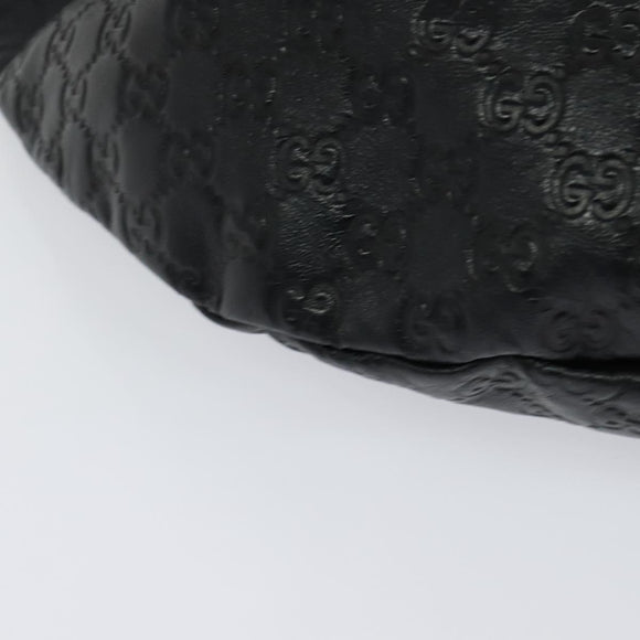 GUCCI GG Canvas Guccissima WebSherry Line Bag Leather Black Silver Auth 120410