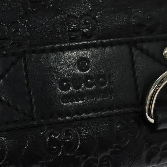 GUCCI GG Canvas Guccissima WebSherry Line Bag Leather Black Silver Auth 120410