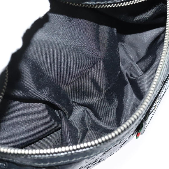 GUCCI GG Canvas Guccissima WebSherry Line Bag Leather Black Silver Auth 120410