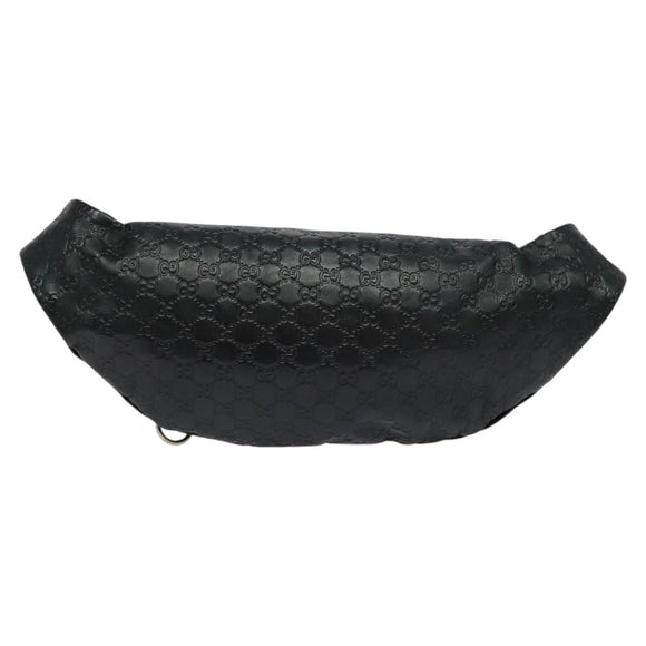 GUCCI GG Canvas Guccissima WebSherry Line Bag Leather Black Silver Auth 120410