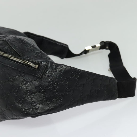 GUCCI GG Canvas Guccissima WebSherry Line Bag Leather Black Silver Auth 120410