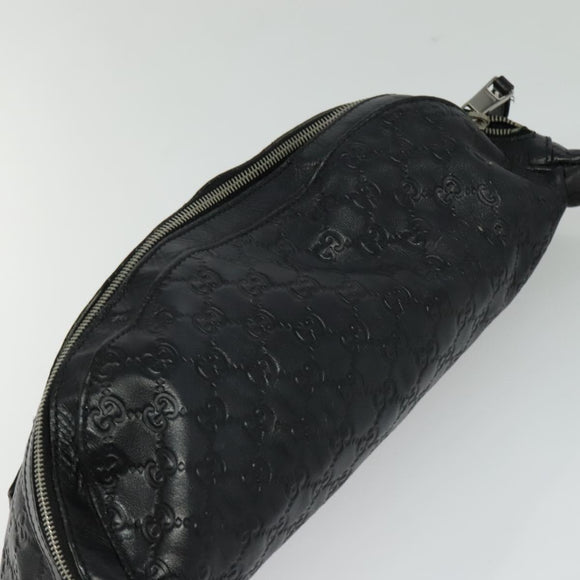 GUCCI GG Canvas Guccissima WebSherry Line Bag Leather Black Silver Auth 120410