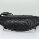 GUCCI GG Canvas Guccissima WebSherry Line Bag Leather Black Silver Auth 120410-5