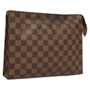 LOUIS VUITTON Damier Ebene Poche Toilette 26 Pouch N47543 LV Auth 120422-1