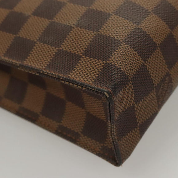 LOUIS VUITTON Damier Ebene Poche Toilette 26 Pouch N47543 LV Auth 120422