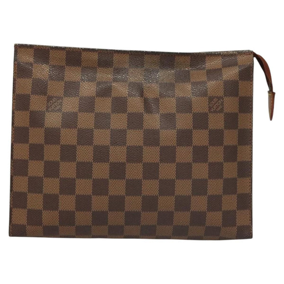 LOUIS VUITTON Damier Ebene Poche Toilette 26 Pouch N47543 LV Auth 120422