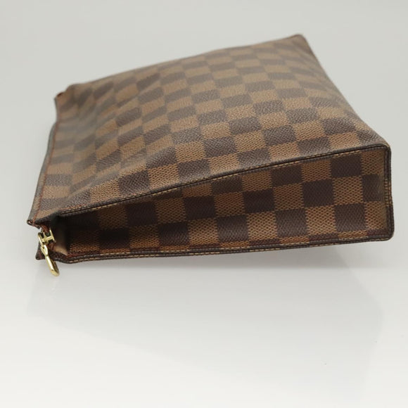 LOUIS VUITTON Damier Ebene Poche Toilette 26 Pouch N47543 LV Auth 120422