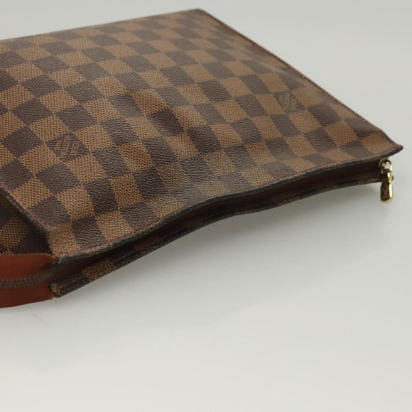 LOUIS VUITTON Damier Ebene Poche Toilette 26 Pouch N47543 LV Auth 120422