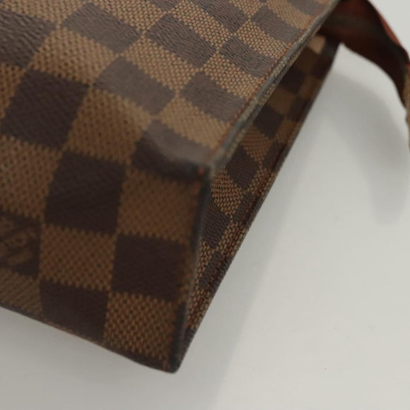 LOUIS VUITTON Damier Ebene Poche Toilette 26 Pouch N47543 LV Auth 120422