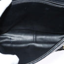 BALLY Quilted Chain Shoulder Bag Leather Navy Gold Auth 120451-11