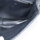 BALLY Quilted Chain Shoulder Bag Leather Navy Gold Auth 120451-18