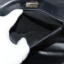 BALLY Quilted Chain Shoulder Bag Leather Navy Gold Auth 120451-12