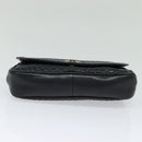 BALLY Quilted Chain Shoulder Bag Leather Navy Gold Auth 120451-5