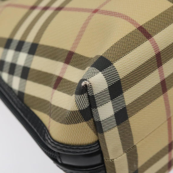 BURBERRY Nova Check Hand Bag PVC Beige Auth 120463